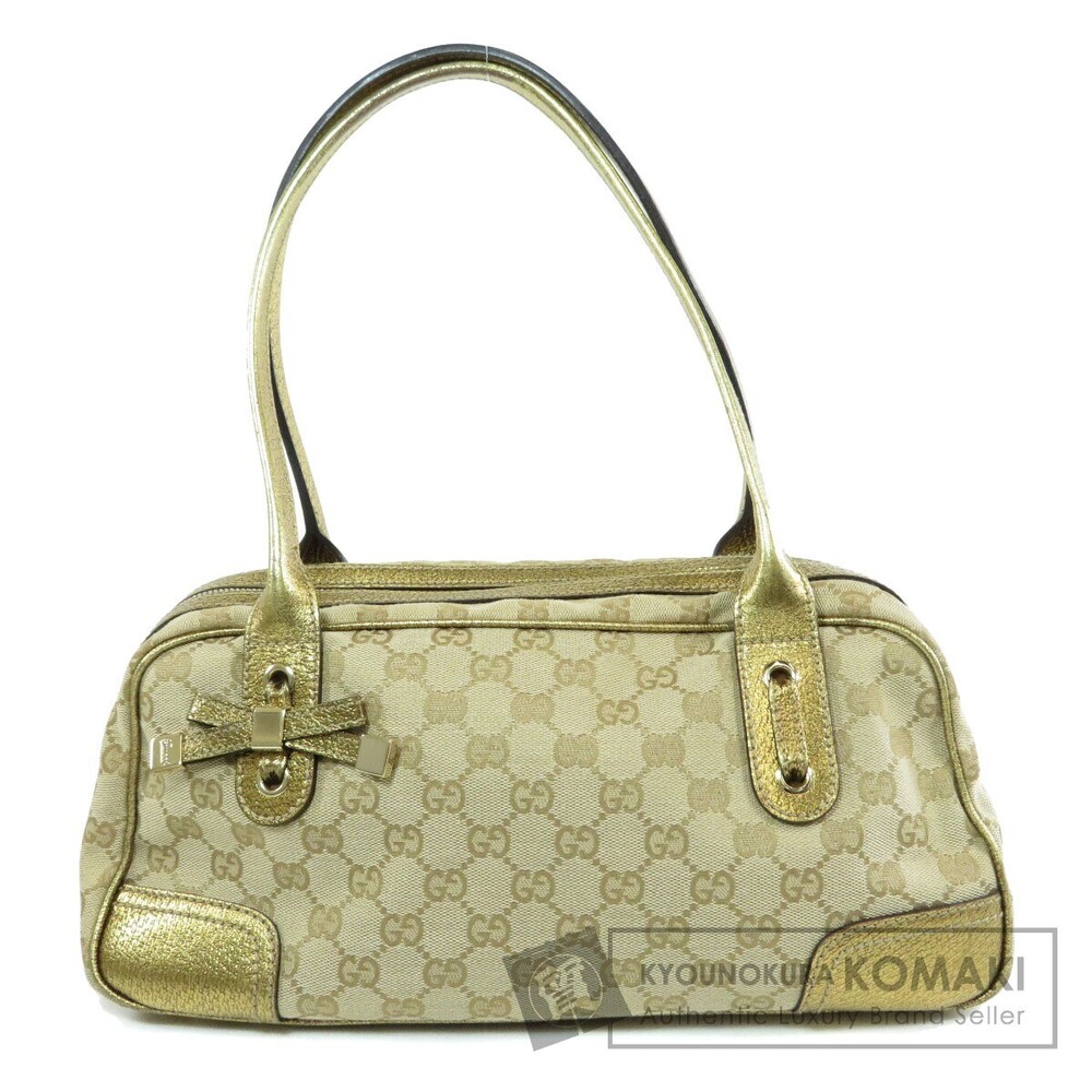 Gucci Princy GG Canvas Boston Bag beige gold